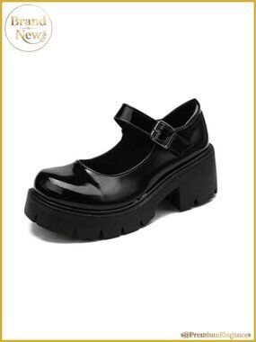 Platform Mary Janes Chunky Block Heel Gothic Uniform Dress Shoes